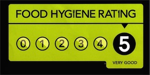 Food hygiene rating of 5 out of 5